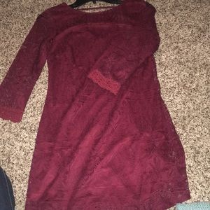 Maroon lace dress